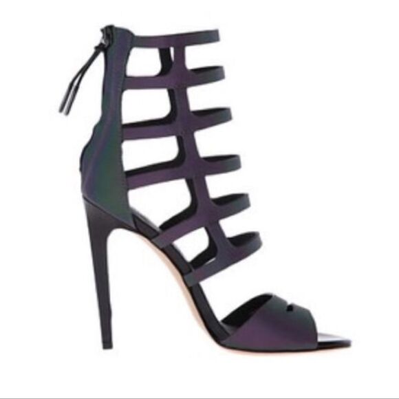 L.A.M.B. Gwen Stefani Oakley iridescent gladiator strappy stiletto heels 6.5 - Picture 2 of 16